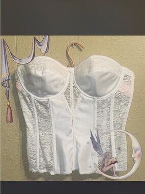 Dominique White Lace Bustier Corset